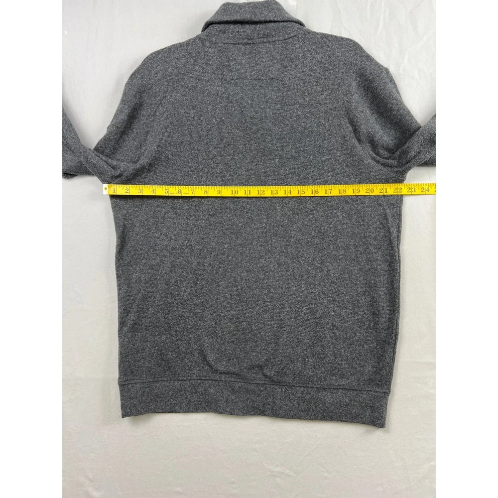 Banana Republic Sweater Mens Large Gray Ultra-Soft Waffle Shawl Collar Pullover